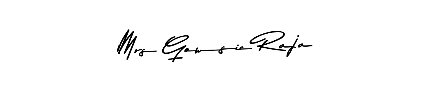 Check out images of Autograph of Mrs Gowsic Raja name. Actor Mrs Gowsic Raja Signature Style. Asem Kandis PERSONAL USE is a professional sign style online. Mrs Gowsic Raja signature style 9 images and pictures png