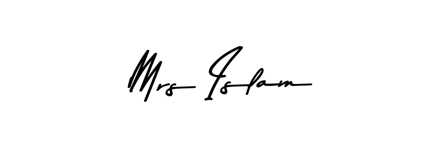 The best way (Asem Kandis PERSONAL USE) to make a short signature is to pick only two or three words in your name. The name Mrs Islam include a total of six letters. For converting this name. Mrs Islam signature style 9 images and pictures png
