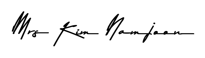 Practice writing Mrs Kim Namjoon with the flow of Asem Kandis PERSONAL USE lettering. A fantastic source of inspiration for developing your personal signature style. Mrs Kim Namjoon signature style 9 images and pictures png