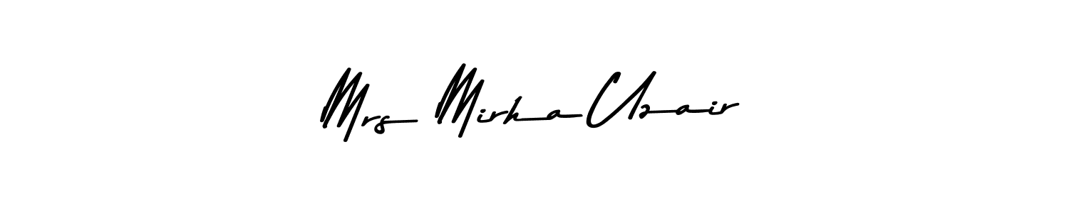 The best way (Asem Kandis PERSONAL USE) to make a short signature is to pick only two or three words in your name. The name Mrs Mirha Uzair include a total of six letters. For converting this name. Mrs Mirha Uzair signature style 9 images and pictures png
