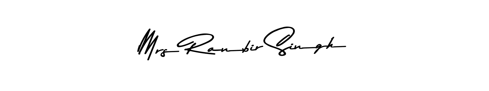 How to make Mrs Ranbir Singh name signature. Use Asem Kandis PERSONAL USE style for creating short signs online. This is the latest handwritten sign. Mrs Ranbir Singh signature style 9 images and pictures png