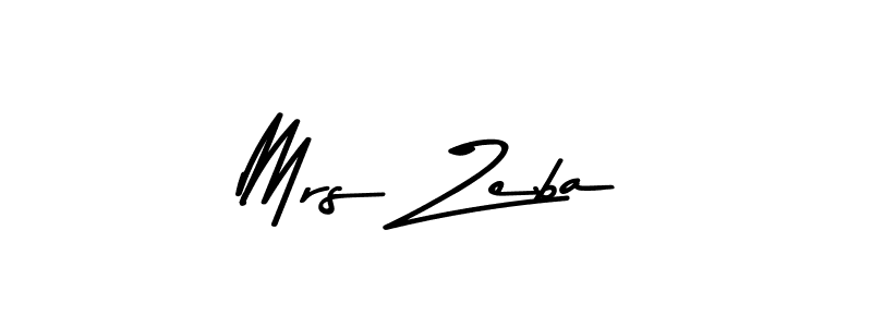 How to make Mrs Zeba name signature. Use Asem Kandis PERSONAL USE style for creating short signs online. This is the latest handwritten sign. Mrs Zeba signature style 9 images and pictures png