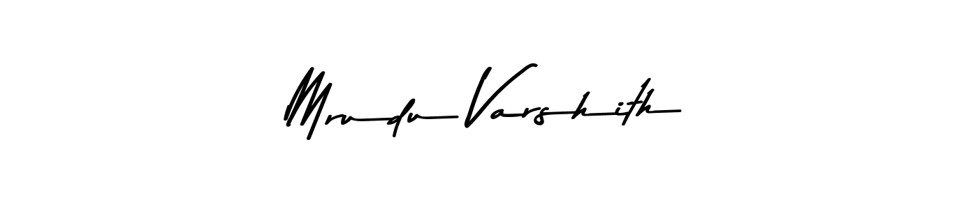 How to make Mrudu Varshith name signature. Use Asem Kandis PERSONAL USE style for creating short signs online. This is the latest handwritten sign. Mrudu Varshith signature style 9 images and pictures png