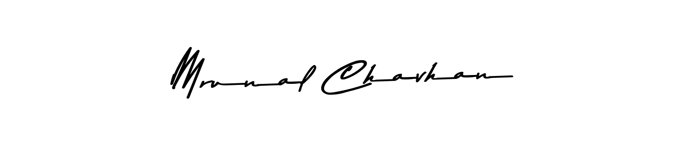 How to make Mrunal Chavhan name signature. Use Asem Kandis PERSONAL USE style for creating short signs online. This is the latest handwritten sign. Mrunal Chavhan signature style 9 images and pictures png