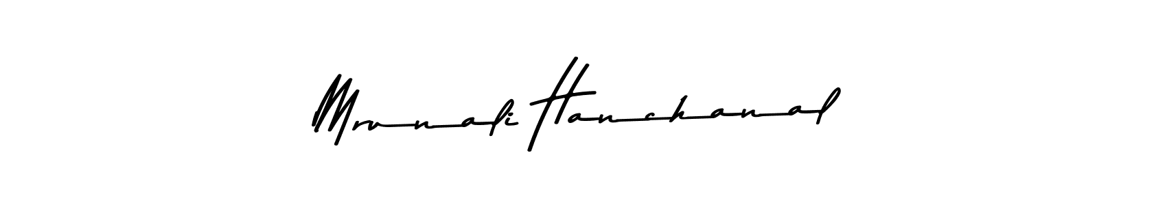 The best way (Asem Kandis PERSONAL USE) to make a short signature is to pick only two or three words in your name. The name Mrunali Hanchanal include a total of six letters. For converting this name. Mrunali Hanchanal signature style 9 images and pictures png