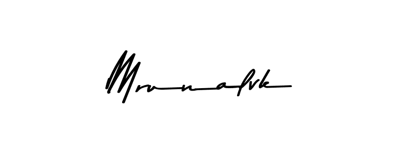 Make a beautiful signature design for name Mrunalvk. With this signature (Asem Kandis PERSONAL USE) style, you can create a handwritten signature for free. Mrunalvk signature style 9 images and pictures png