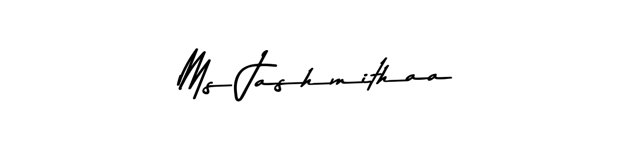 How to make Ms Jashmithaa name signature. Use Asem Kandis PERSONAL USE style for creating short signs online. This is the latest handwritten sign. Ms Jashmithaa signature style 9 images and pictures png