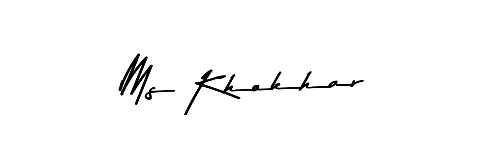 Make a beautiful signature design for name Ms Khokhar. With this signature (Asem Kandis PERSONAL USE) style, you can create a handwritten signature for free. Ms Khokhar signature style 9 images and pictures png