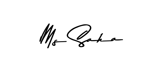Make a beautiful signature design for name Ms Saha. With this signature (Asem Kandis PERSONAL USE) style, you can create a handwritten signature for free. Ms Saha signature style 9 images and pictures png