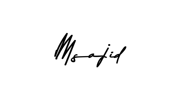 How to make Msajid name signature. Use Asem Kandis PERSONAL USE style for creating short signs online. This is the latest handwritten sign. Msajid signature style 9 images and pictures png