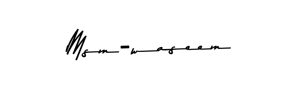 How to make Msm-waseem name signature. Use Asem Kandis PERSONAL USE style for creating short signs online. This is the latest handwritten sign. Msm-waseem signature style 9 images and pictures png
