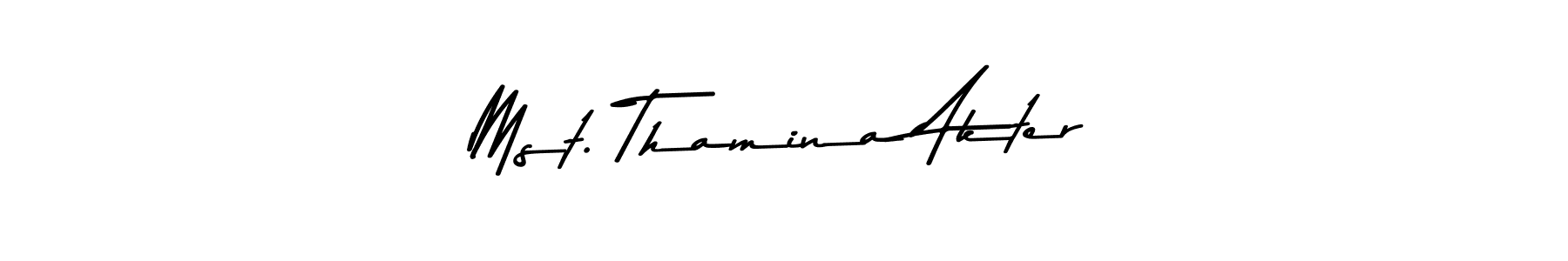 Make a beautiful signature design for name Mst. Thamina Akter. With this signature (Asem Kandis PERSONAL USE) style, you can create a handwritten signature for free. Mst. Thamina Akter signature style 9 images and pictures png