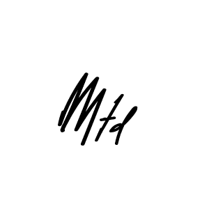 Make a beautiful signature design for name Mtd. With this signature (Asem Kandis PERSONAL USE) style, you can create a handwritten signature for free. Mtd signature style 9 images and pictures png