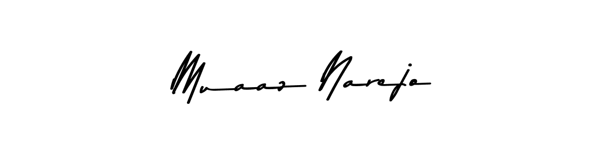 The best way (Asem Kandis PERSONAL USE) to make a short signature is to pick only two or three words in your name. The name Muaaz Narejo include a total of six letters. For converting this name. Muaaz Narejo signature style 9 images and pictures png