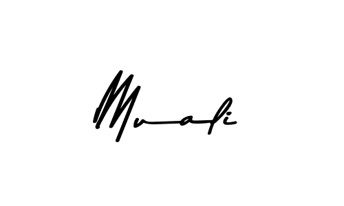 Create a beautiful signature design for name Muali. With this signature (Asem Kandis PERSONAL USE) fonts, you can make a handwritten signature for free. Muali signature style 9 images and pictures png