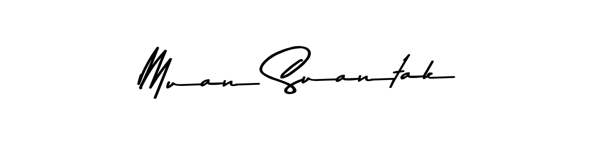 How to make Muan Suantak name signature. Use Asem Kandis PERSONAL USE style for creating short signs online. This is the latest handwritten sign. Muan Suantak signature style 9 images and pictures png