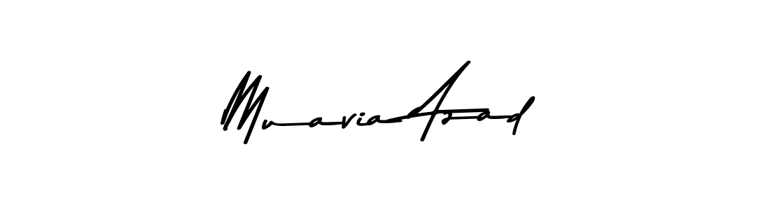 Also You can easily find your signature by using the search form. We will create Muavia Azad name handwritten signature images for you free of cost using Asem Kandis PERSONAL USE sign style. Muavia Azad signature style 9 images and pictures png