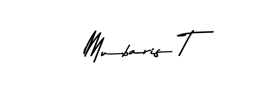 How to make Mubaris T name signature. Use Asem Kandis PERSONAL USE style for creating short signs online. This is the latest handwritten sign. Mubaris T signature style 9 images and pictures png