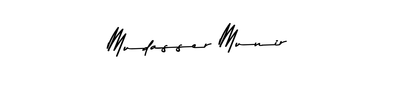 Design your own signature with our free online signature maker. With this signature software, you can create a handwritten (Asem Kandis PERSONAL USE) signature for name Mudasser Munir. Mudasser Munir signature style 9 images and pictures png