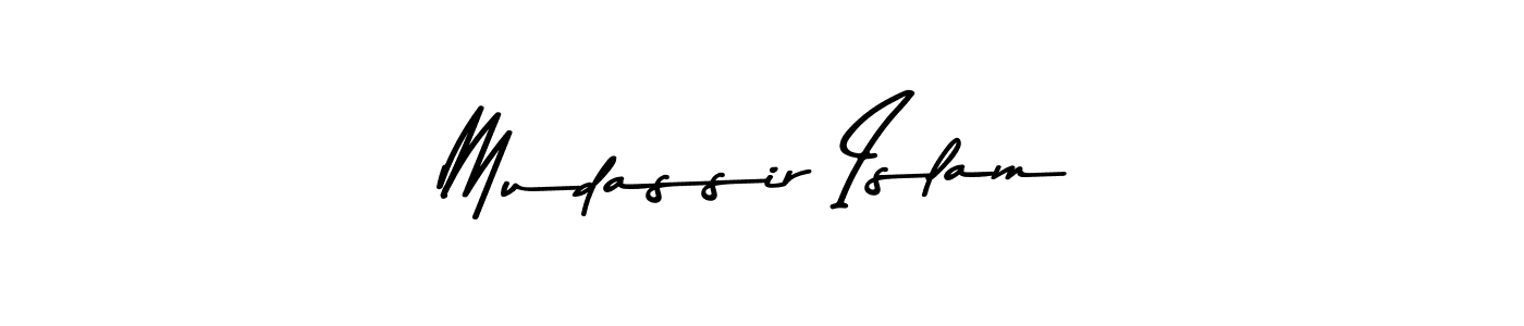 How to make Mudassir Islam name signature. Use Asem Kandis PERSONAL USE style for creating short signs online. This is the latest handwritten sign. Mudassir Islam signature style 9 images and pictures png