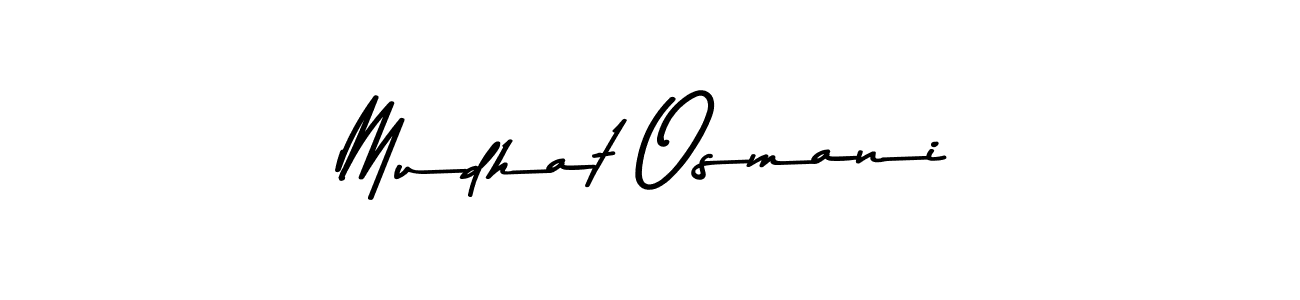 How to make Mudhat Osmani name signature. Use Asem Kandis PERSONAL USE style for creating short signs online. This is the latest handwritten sign. Mudhat Osmani signature style 9 images and pictures png