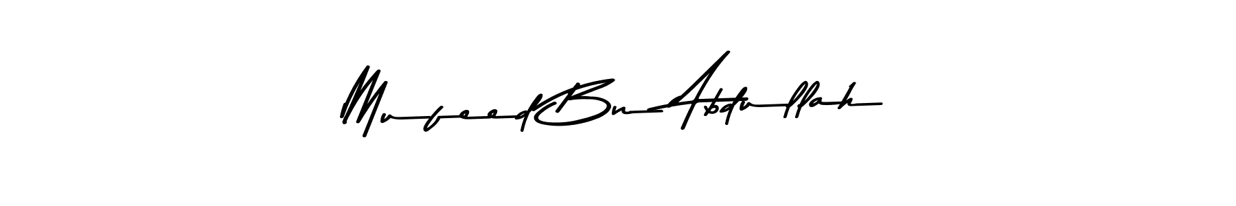 Create a beautiful signature design for name Mufeed Bn Abdullah. With this signature (Asem Kandis PERSONAL USE) fonts, you can make a handwritten signature for free. Mufeed Bn Abdullah signature style 9 images and pictures png