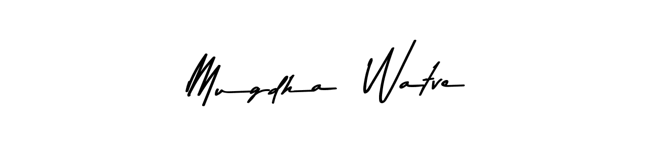How to make Mugdha  Watve name signature. Use Asem Kandis PERSONAL USE style for creating short signs online. This is the latest handwritten sign. Mugdha  Watve signature style 9 images and pictures png