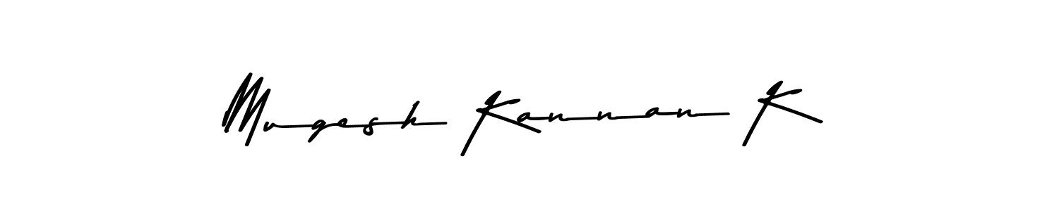 Use a signature maker to create a handwritten signature online. With this signature software, you can design (Asem Kandis PERSONAL USE) your own signature for name Mugesh Kannan K. Mugesh Kannan K signature style 9 images and pictures png