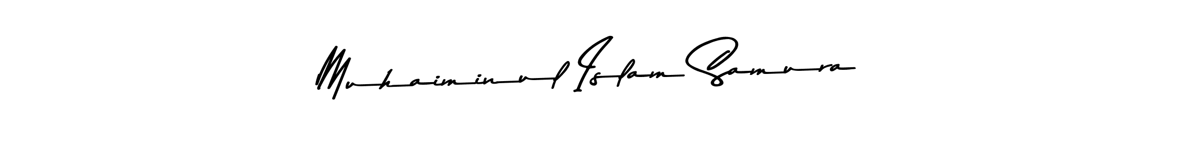 Create a beautiful signature design for name Muhaiminul Islam Samura. With this signature (Asem Kandis PERSONAL USE) fonts, you can make a handwritten signature for free. Muhaiminul Islam Samura signature style 9 images and pictures png
