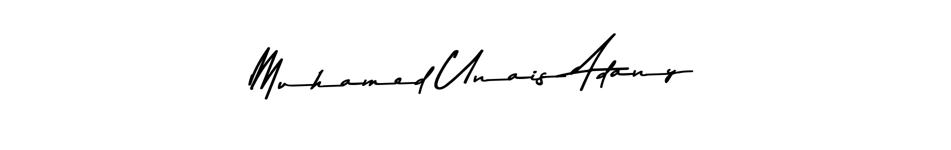 You should practise on your own different ways (Asem Kandis PERSONAL USE) to write your name (Muhamed Unais Adany) in signature. don't let someone else do it for you. Muhamed Unais Adany signature style 9 images and pictures png