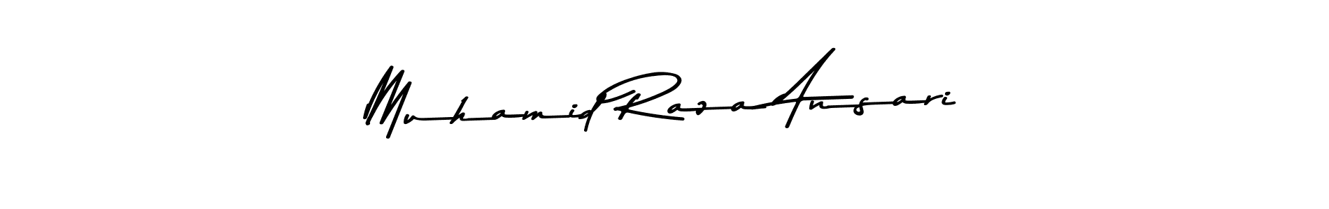 This is the best signature style for the Muhamid Raza Ansari name. Also you like these signature font (Asem Kandis PERSONAL USE). Mix name signature. Muhamid Raza Ansari signature style 9 images and pictures png