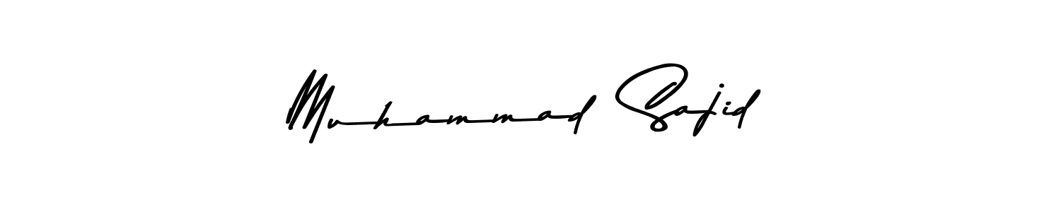 This is the best signature style for the Muhammad  Sajid name. Also you like these signature font (Asem Kandis PERSONAL USE). Mix name signature. Muhammad  Sajid signature style 9 images and pictures png