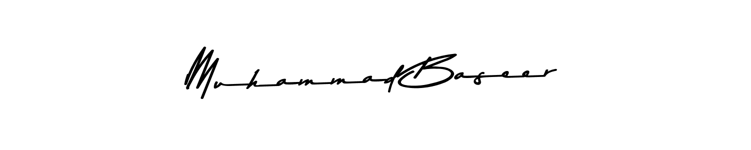 How to make Muhammad Baseer name signature. Use Asem Kandis PERSONAL USE style for creating short signs online. This is the latest handwritten sign. Muhammad Baseer signature style 9 images and pictures png