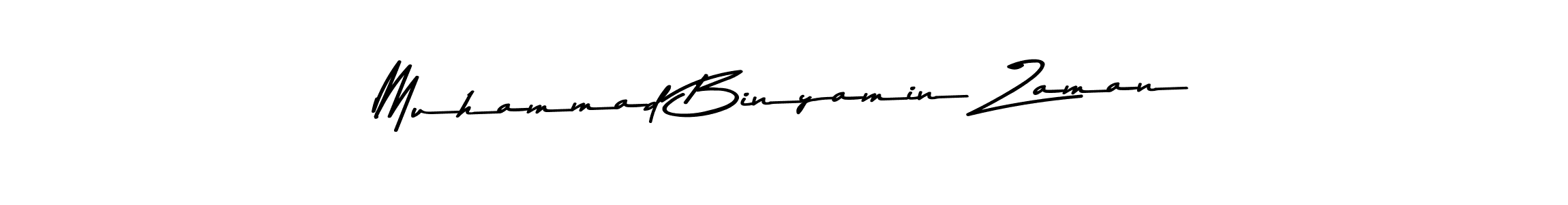 Create a beautiful signature design for name Muhammad Binyamin Zaman. With this signature (Asem Kandis PERSONAL USE) fonts, you can make a handwritten signature for free. Muhammad Binyamin Zaman signature style 9 images and pictures png