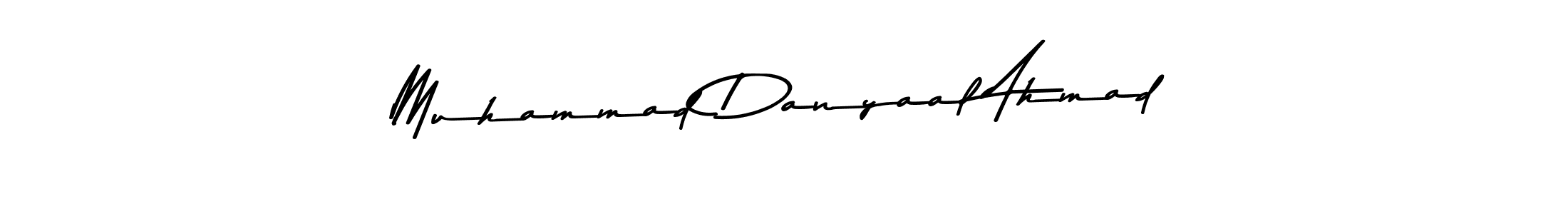 How to make Muhammad Danyaal Ahmad name signature. Use Asem Kandis PERSONAL USE style for creating short signs online. This is the latest handwritten sign. Muhammad Danyaal Ahmad signature style 9 images and pictures png