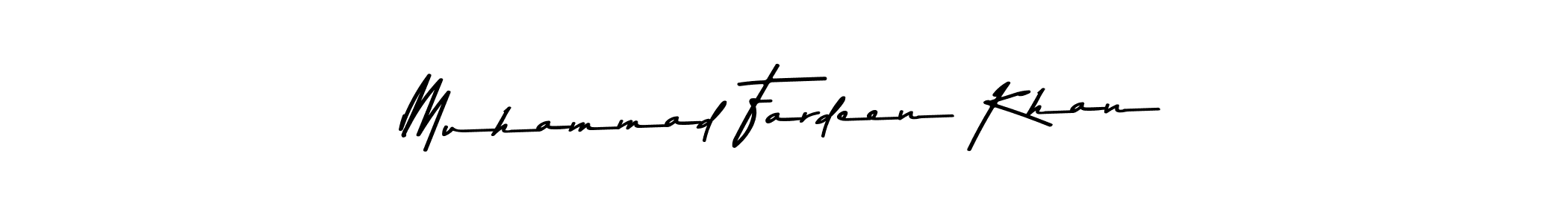 Create a beautiful signature design for name Muhammad Fardeen Khan. With this signature (Asem Kandis PERSONAL USE) fonts, you can make a handwritten signature for free. Muhammad Fardeen Khan signature style 9 images and pictures png