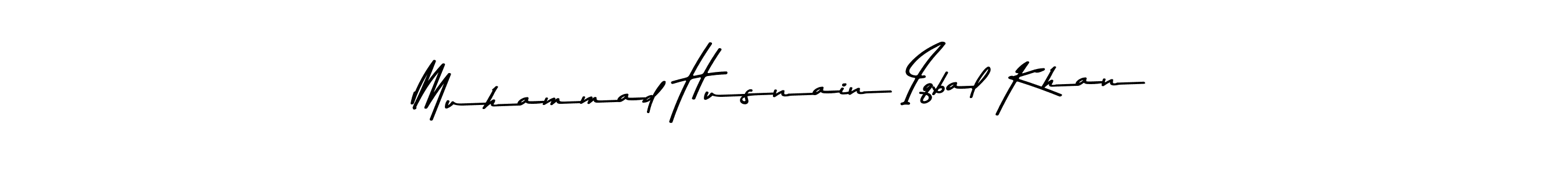 Create a beautiful signature design for name Muhammad Husnain Iqbal Khan. With this signature (Asem Kandis PERSONAL USE) fonts, you can make a handwritten signature for free. Muhammad Husnain Iqbal Khan signature style 9 images and pictures png