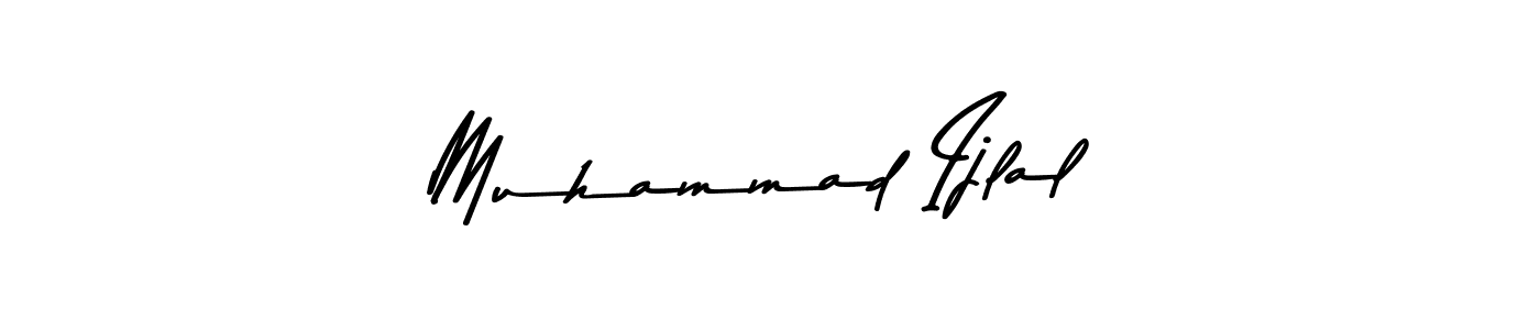 How to make Muhammad Ijlal name signature. Use Asem Kandis PERSONAL USE style for creating short signs online. This is the latest handwritten sign. Muhammad Ijlal signature style 9 images and pictures png