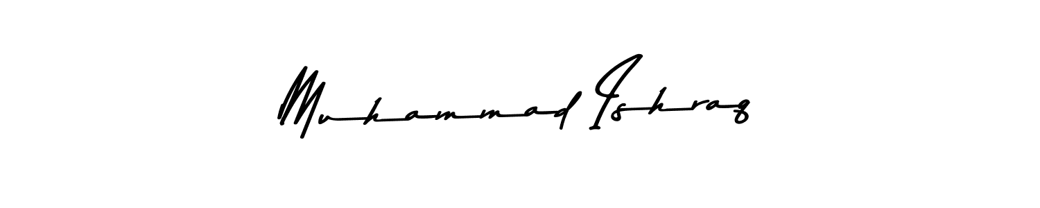 How to make Muhammad Ishraq name signature. Use Asem Kandis PERSONAL USE style for creating short signs online. This is the latest handwritten sign. Muhammad Ishraq signature style 9 images and pictures png
