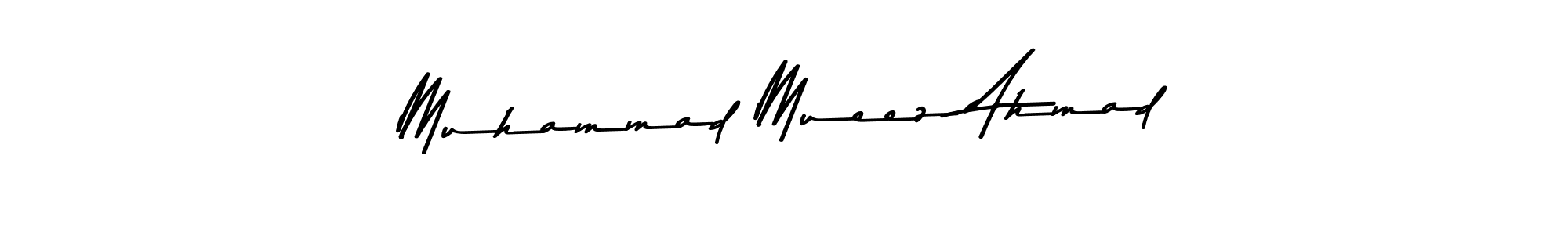 Also You can easily find your signature by using the search form. We will create Muhammad Mueez Ahmad name handwritten signature images for you free of cost using Asem Kandis PERSONAL USE sign style. Muhammad Mueez Ahmad signature style 9 images and pictures png