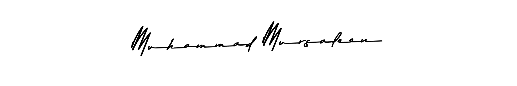 How to make Muhammad Mursaleen name signature. Use Asem Kandis PERSONAL USE style for creating short signs online. This is the latest handwritten sign. Muhammad Mursaleen signature style 9 images and pictures png