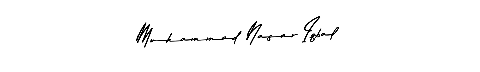 This is the best signature style for the Muhammad Nasar Iqbal name. Also you like these signature font (Asem Kandis PERSONAL USE). Mix name signature. Muhammad Nasar Iqbal signature style 9 images and pictures png