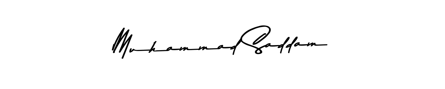 Make a beautiful signature design for name Muhammad Saddam. With this signature (Asem Kandis PERSONAL USE) style, you can create a handwritten signature for free. Muhammad Saddam signature style 9 images and pictures png