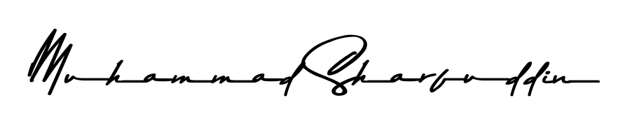 Create your official email sign-off with Muhammad Sharfuddin name in Asem Kandis PERSONAL USE style. Crisp, clean, and perfectly legible across all screens. Muhammad Sharfuddin signature style 9 images and pictures png