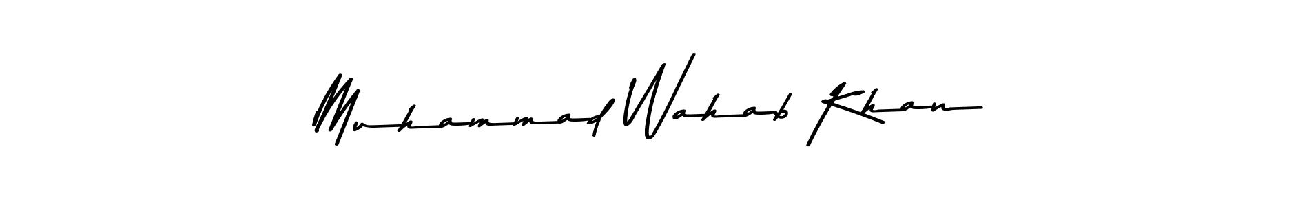 How to make Muhammad Wahab Khan name signature. Use Asem Kandis PERSONAL USE style for creating short signs online. This is the latest handwritten sign. Muhammad Wahab Khan signature style 9 images and pictures png
