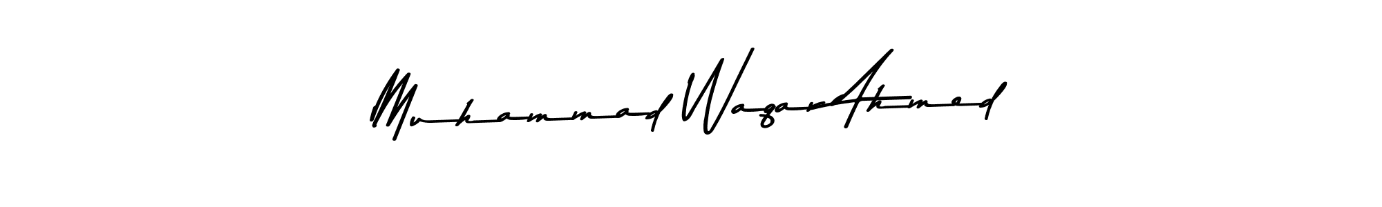 How to make Muhammad Waqar Ahmed name signature. Use Asem Kandis PERSONAL USE style for creating short signs online. This is the latest handwritten sign. Muhammad Waqar Ahmed signature style 9 images and pictures png