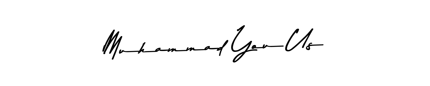 This is the best signature style for the Muhammad You Us name. Also you like these signature font (Asem Kandis PERSONAL USE). Mix name signature. Muhammad You Us signature style 9 images and pictures png