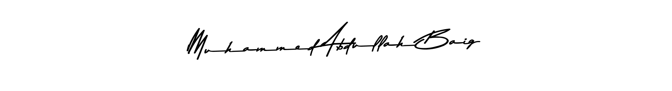 Make a beautiful signature design for name Muhammed Abdullah Baig. With this signature (Asem Kandis PERSONAL USE) style, you can create a handwritten signature for free. Muhammed Abdullah Baig signature style 9 images and pictures png