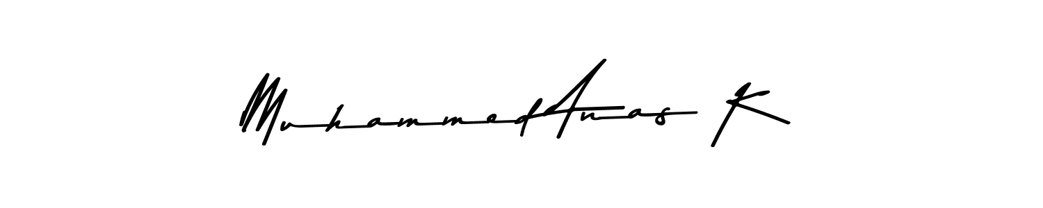 How to make Muhammed Anas K name signature. Use Asem Kandis PERSONAL USE style for creating short signs online. This is the latest handwritten sign. Muhammed Anas K signature style 9 images and pictures png