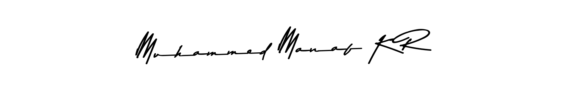 How to make Muhammed Manaf K R name signature. Use Asem Kandis PERSONAL USE style for creating short signs online. This is the latest handwritten sign. Muhammed Manaf K R signature style 9 images and pictures png